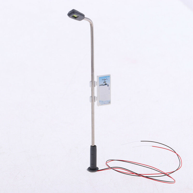 20Pcs Painted LED Lamppost Wire Courtyard Lights 1/200 HO for Roadway Scene