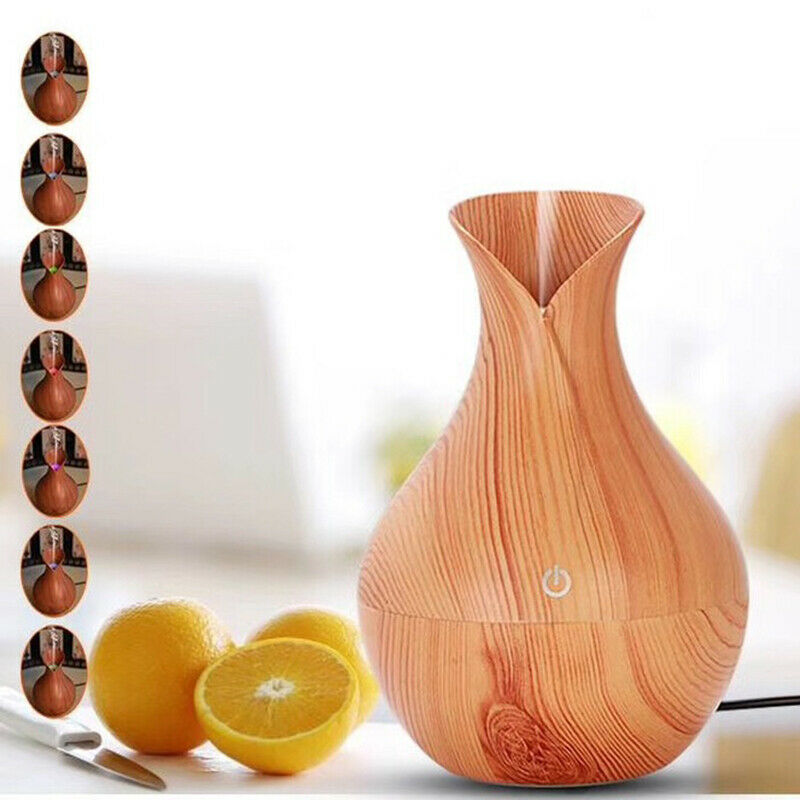 Essential Humidifier Aroma Oil Diffuser Wood Grain Ultrasonic Wood Air Humi X3N4