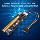 Power Enhanced PCI-E 1x to 16x Extender Adapter Card Mining Card Kit