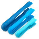 Set of 3 Tone Blue Compact Large Medium Small Plastic Cooking Tongs