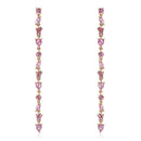 Trendy Rhinestones Flowers Drop Dangle Earrings Fashion Rhinestones Chain L