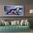 Diamond Painting Girl Black Panther Full Round Drill Wall Picture 50x30cm