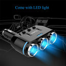Power Adapter 3Way Cigarette Lighter Socket Splitter Dual USB Car Charger DC 12V