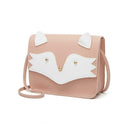 Women PU Leather Crossbody Cute Cartoon Cat Mini Square Shoulder Bag (Pink)