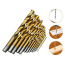 13Pcs Drill Bit Titanium Coated Metal HSS Twist Drill Bit Steel Brick Set Tools