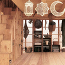3Pcs Islam Eid Ramadan Mubarak Decora Wooden Golden Hanging Lantern Baubles N4C0