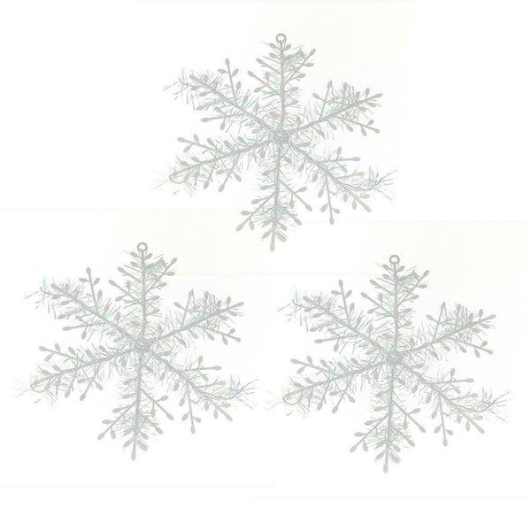 3pcs Christmas White Snowflake Windows Party Xmas Trees Hanging Decor (11cm