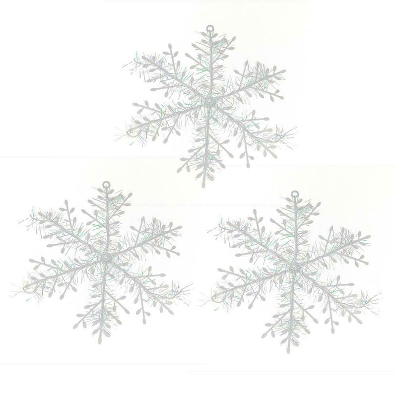 3pcs Christmas White Snowflake Windows Party Xmas Trees Hanging Decor (11cm