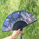 Hand Held Silk Folding Fans with Bamboo Frame, Cherry Blossom and Butterfli