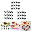 Lot of 36, Novelty Cake Pudding Fruit Forks Black ABS Flatware Reusable