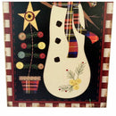 Warm Winter Wishes Snowman Hanging Board Wooden Rectangle Hanging Wall Sign I9G9
