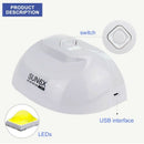 Sun6X Lamp For Nails Lacquer Gel Lamp Uv Led Nail Dryer Machine Portable 18