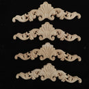 retro chinese wood flower carved applique furniture corner frame moulding b