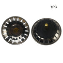 Stainless Steel Kitchen Sink Strainer Waste Plug Food Filter Rubber Plug