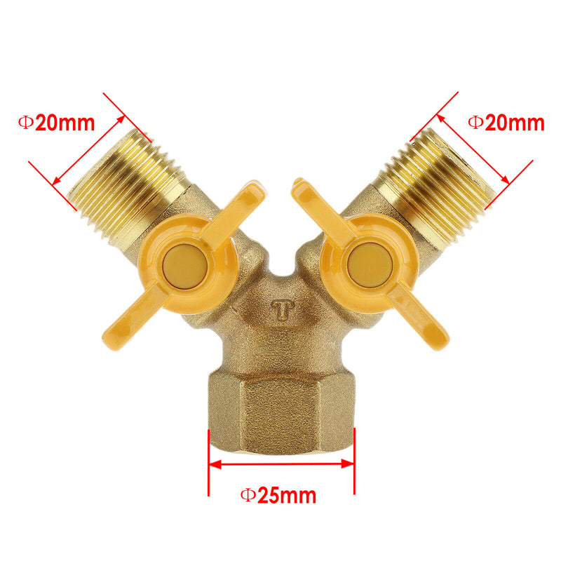 1/2 inch Propane Y Splitter Quick Connect Tee Adapter Fitting with Valve for RV