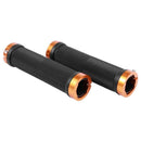 Pair Mountain Bike Cycling Double Lock Handlebar Grips Golden Q2Z5