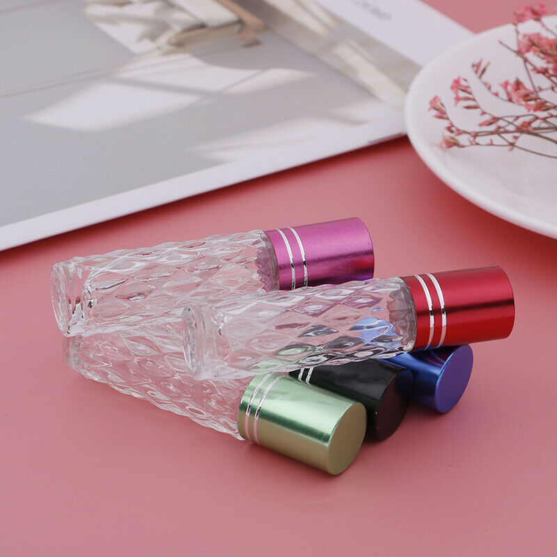 10 ML Clear Glass Roll On Bottles Empty Essential Oil Perfume Lip Balms Bot Ew