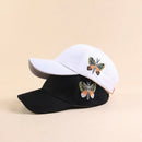 Fashion Butterfly Embroidered Baseball Cap Men And Women Baseball Cap 100%