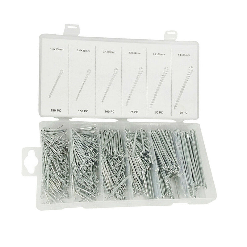555pcs Steel Cotter Pin Assortment Clip Set Kit 6 Popular sizes