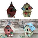 2 Pieces Retro Wooden Condo Bird House Hanging Ornaments for Home Indoor/Outdoor