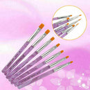 7x Nail Art UV Gel Painting Drawing Brushes Acrylic Setes SALE Flat Brush B C3Q9