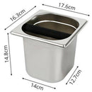 Stainless Steel Espresso Coffee Knock Box With Rubber Container Coffee Grou