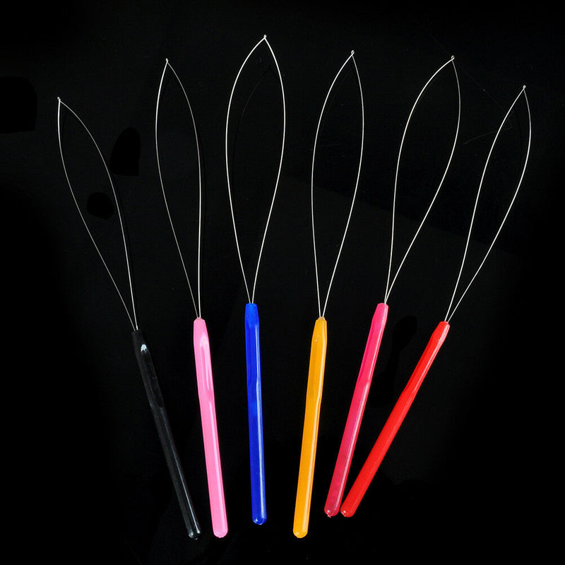 1Pc hair extension micro ring bead pulling needle loop feather threader tool Kw