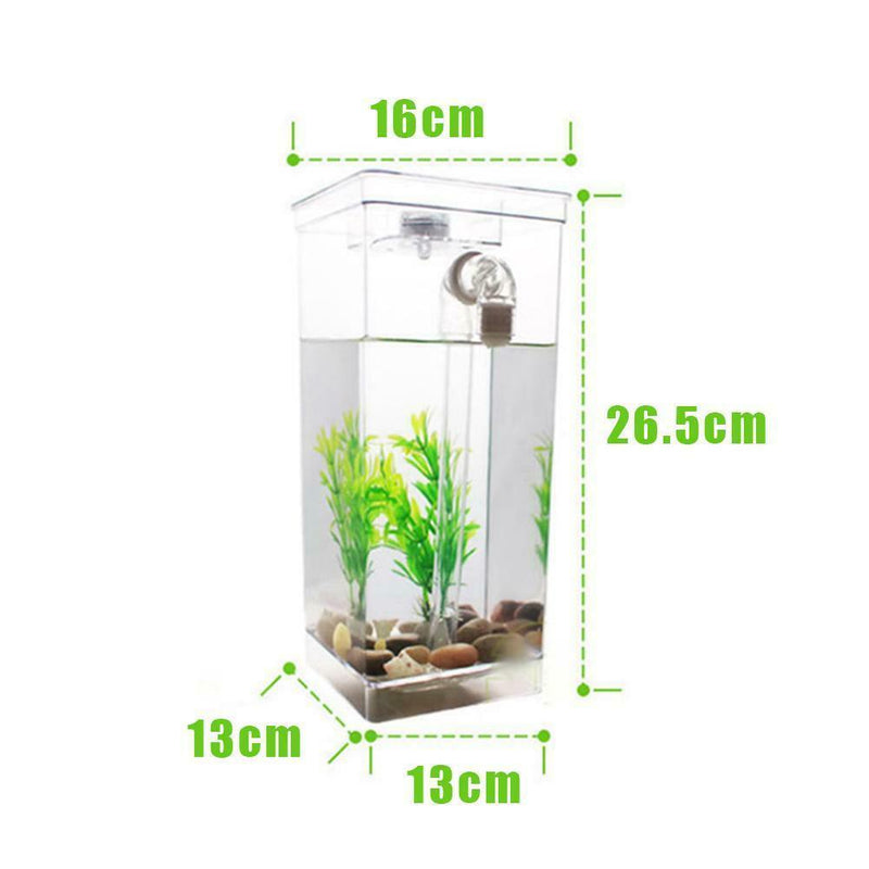 Kids Fish Tank Self Cleaning Small Desktop Mini Goldfish Filter Tank Easy Clean