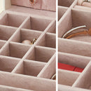 Leather Square Jewelry Box With Mirror Jewelry Cases Storage Box White