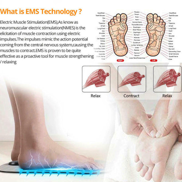 Electric EMS Foot Massager Feet Relax Deep Kneading Shiatsu Toe Pain Massage New