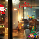 2pcs Snowman Self-adhesive Removable Shop Decals Merry Christmas Wall Stickers
