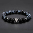 Leopard Head Style Excellent Jewelry Black Matte Agate Energy Stone Bracelet ME