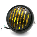 Dc 12V Motorcycle Grill Headlight with Bracktes Motorbike Retro Headlights