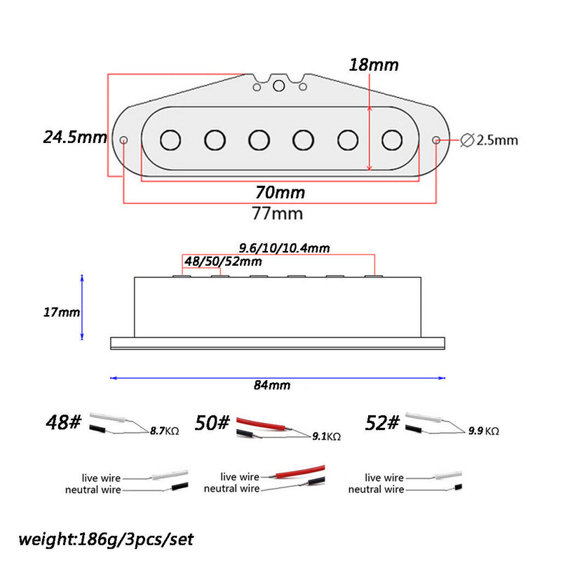 Alnico V Guitar Pickup Single Coil  Pickups Neck Middle Bridge Set for ST Beige