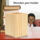 Creative Wooden Pen Holder Candlestick Tabletop Ornaments Offices Organizer