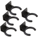 Pack of 5 Durable Wired Microphone Hooker MIC Rack Black