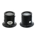 2pcs Watch Repair Eye Magnifier Loupe 10X 5X Jeweler Loupe Magnifing Tools