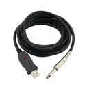 Guitar Bass 6.5mm Jack To USB Link Connection Instrument Cable Adapter Line