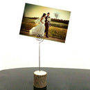 20 Pieces Of Rustic Wood Card Holder with Swirl Line Wooden Barbell Piece M
