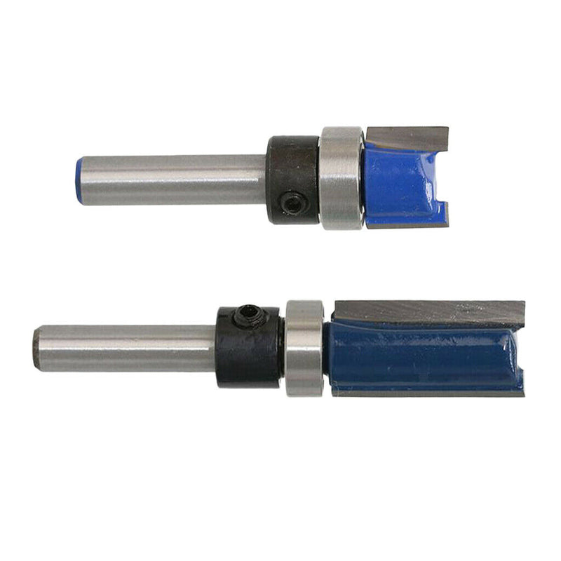 2pcs 1/4 Shank Top Bearing Flush Trim Pattern Router Bits for Slotting, Trimming