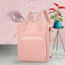 Pure Color Mommy Travel Backpacks Nylon Large Maternity Nappy Bags (Pink)