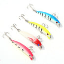 4pcs Minnow Fishing Lures Bait Treble Hooks Wobblers Lure Fishing Tool