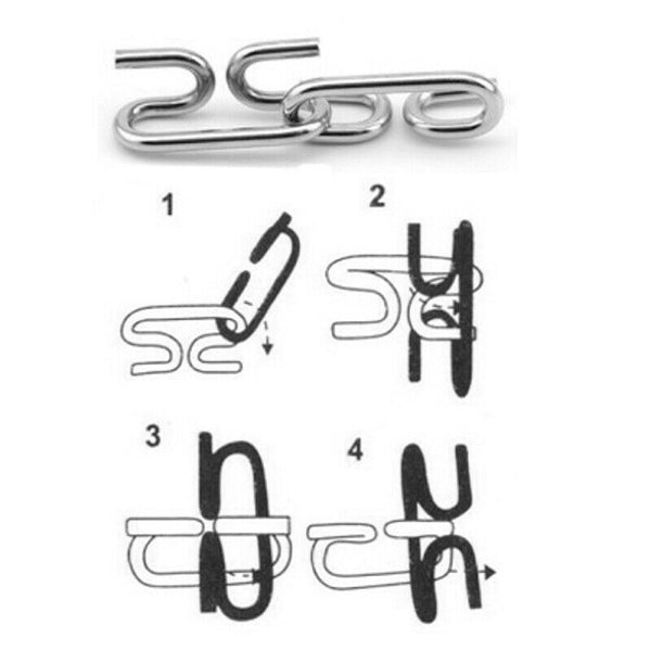 7Pcs IQ Test Toys Mind Game Brain Teaser Metal Wire Puzzles Magic Trick Toys