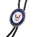 Men  Navy Necktie Western Cowboy Bolo Tie American Eagle