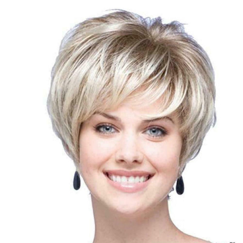 Fashion wig Natural Light Blonde Straight Short Hair Short Wigs Women's wig Y3M7