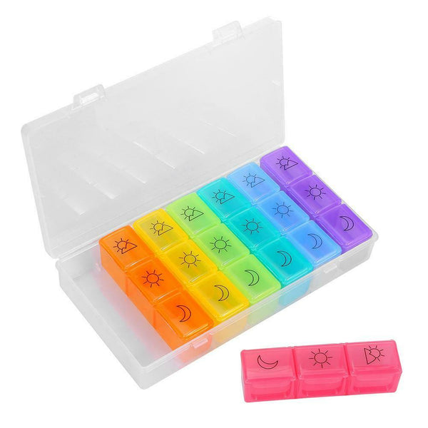 7 Days Weekly Pill Organizer Plastic Tablet Dispenser Medicine Container A#S