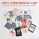 20pcs Home Portable Newborn Baby Hundred Days Photograph Prop Commemorative Card