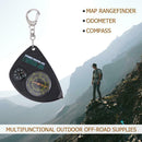 2 in 1 Compass+Map Measurer Curvimeter Keychain for Outdoor Hiking Camping