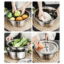 Kitchen Colander 3 in 1 Fruits Julienne Strainer Draining Bowl W/ Grater