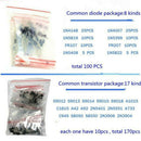 1390Pcs Electronic Components LED Diode Transistor Capacitor Resistance Kit T6X9